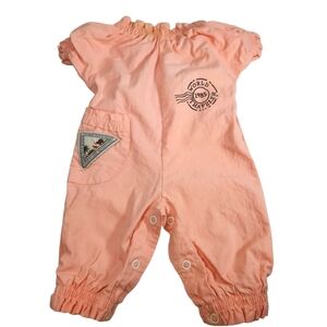 Vintage 80's Pastel Pink Safari Baby Jumper